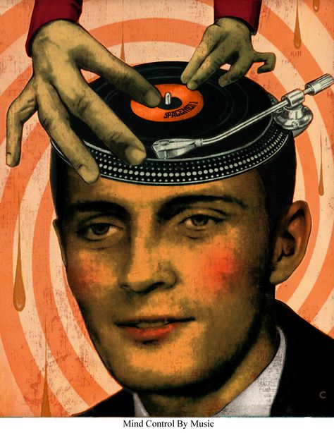 Poster Grafico, Dj Art, Brain Art, Illustration Photo, Record Players, Vinyl Art, Vintage Poster, Surreal Art, Music Art