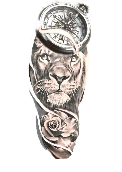 Leão Tatuaje Trash Polka, Lion Forearm Tattoos, Lion Tattoo Sleeves, Wolf Tattoo Sleeve, Rose Tattoos For Men, Lion Head Tattoos, Lion Tattoo Design, Forearm Sleeve Tattoos, Cool Forearm Tattoos