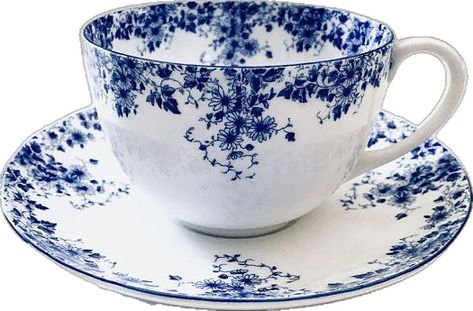 Large Breakfast, Blue Tea Cup, Tea Decor, Blue Dishes, Blue Tea, Breakfast Cups, Bone China Tea Cups, Teapots And Cups, Blue And White China