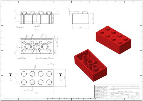 Autodesk Inventor Tutorial #10 | How to make LEGO Brick - STUDYCADCAM Lego Brick Drawing, Diy Lego Decorations, Lego Patent, Autocad Inventor, Orthographic Drawing, Learn Autocad, Drawing Legs, Autodesk Inventor, Mechanical Engineering Design