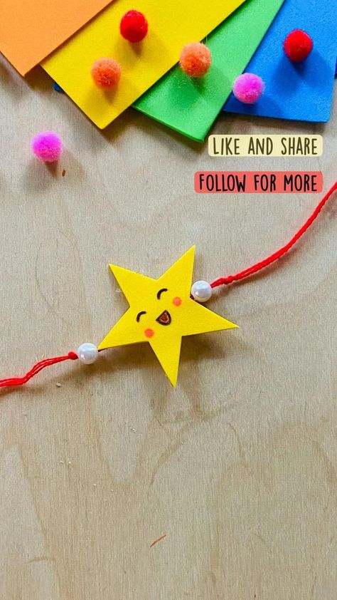 Rakhi Making Ideas For Kids, Rakhi Making Ideas, Rakhi For Kids, Handmade Rakhi Designs, School Kids Crafts, Rakhi Making, Handmade Rakhi, Rakhi Design