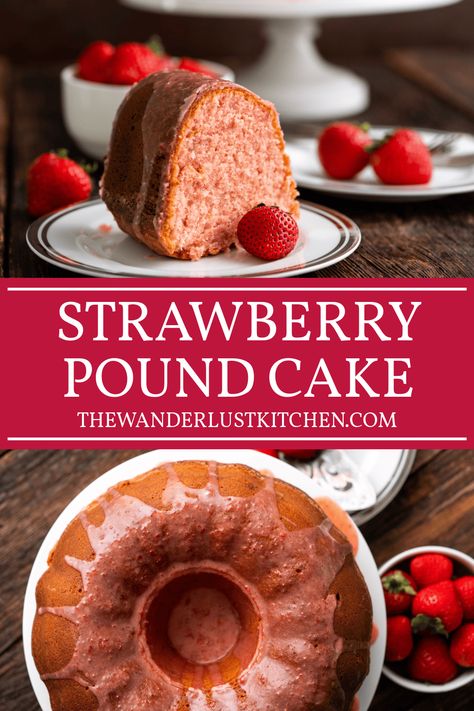 Strawberry Pound Cake Recipe Holiday Pound Cake, Strawberry Pound Cake Recipes, Strawberry Cheesecake Pound Cake, Using Frozen Strawberries, Strawberry Pound Cake Recipe, French Apple Cake, Strawberry Pound Cake, Strawberry Cake Recipes, Pound Cake Recipe