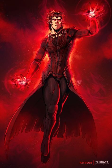 Male Scarlet Witch, Scarlet Warlock, Wiccan Marvel, Scarlet Witch Comic, Marvel Character Design, Witch Wallpaper, Marvel Superheroes Art, Marvel Comics Superheroes, Elizabeth Olsen Scarlet Witch