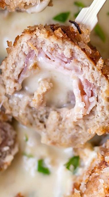 Chicken Cordon Bleu Meatballs Chicken Cordon Bleu Balls, Chicken Cordon Blue Balls, Cordon Bleu Meatballs, Chicken Cordon Bleu Meatballs, Chicken Cordon Bleu Meatloaf, Chicken Cordon Bleu With Dijon Sauce, Stuffed Chicken Cordon Blue Recipes, Cordon Blue, Chicken Meatball Recipes