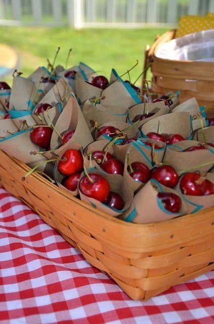 1st Birthday Picnic, Birthday Picnic Party, Cottage Party, Cherry Party, Cherry Jubilee, Cupcake Holders, Cherry Charm, Birthday Picnic, Longaberger Baskets