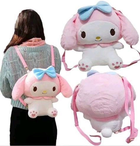 My Melody Plush Backpack, Sanrio Plush Backpack, My Melody Backpack, My Melody Bag, Hello Kitty Plush Backpack, Sanrio Backpack, Hello Kitty Backpack, Sanrio Stuff, Stylish School Bags