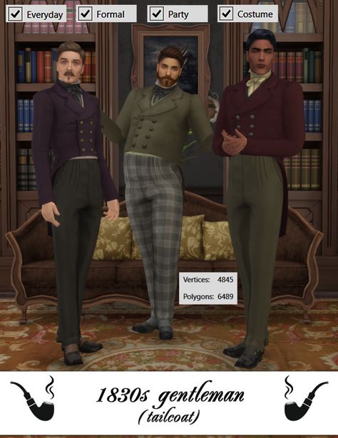 Sims 4 Cc 1800s Clothes Men, Sims 4 Historical Cc Men, 1850s Fashion Men, Sims 4 Regency Cc Men, Sims 4 Cc Victorian Clothing Male, 1800s Sims 4 Cc, Sims 4 Victorian Cc Clothes, Ts4 Victorian Cc, Sims 4 1800s Cc