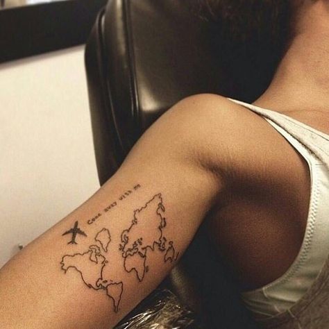 Miniature Tattoos, World Map Tattoos, Chef Tattoo, Plane Tattoo, Polka Tattoo, Airplane Tattoos, Map Tattoos, Inspiration Tattoos, Cat Tattoos