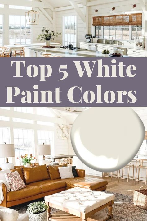 White Interior Homes Inspiration, Tuscan White Paint Color, White On White Decor, Creamy White Paint Colors For Walls, Best White Paint For Walls 2024, The Established Home Jean Stoffer Paint Colors, White Interior Walls, White Bathroom Paint Colors, Best Sherwin Williams White