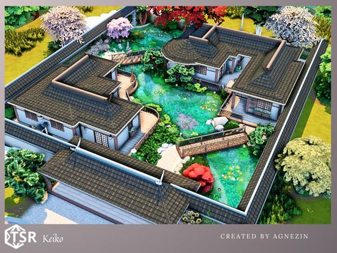 Sims Legacy House, Sims 4 Office Ideas, Sims 4 Japanese House, Die Sims 4, Sims 4 House Building, Sims 4 House Plans, City Layout, Sims Ideas, Sims 4 House Design