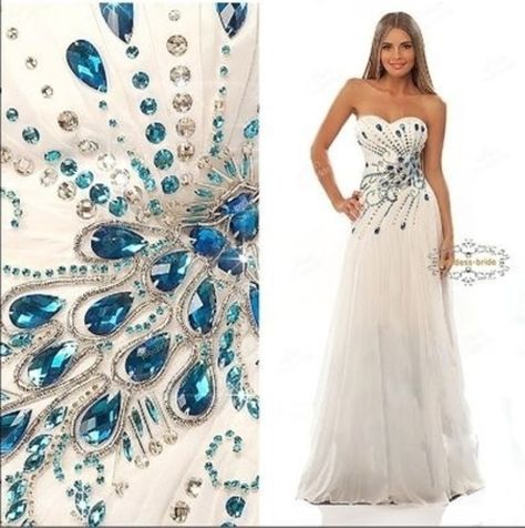 36 #Awesome Peacock Theme Items to Inspire Your Life ... Peacock Dresses, Peacock Clothing, Peacock Wedding Dresses, Peacock Party, Peacock Wedding Theme, Peacock Theme, Peacock Dress, Peacock Wedding, Sweetheart Wedding Dress