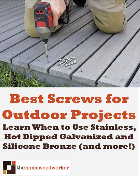 With the price of wood it's tempting to cut corners on other areas. But, outdoor screws are the last place you'll want to save a few bucks. In this article learn what screws are best for everything from treated decks to marine grade screws used in building boats. Root Seller, Upcycled Pallets, Shiplap Cladding, Decking Screws, Swimming Pool Landscaping, Outdoor Structure, Patio Deck Designs, Thread Design, Deck Designs