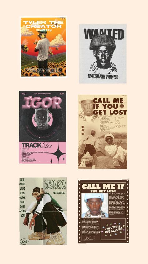 Tyler, The Creator posters Tyler The Creator Wall Collage, Tyler The Creator Poster, Gig Poster, Roblox Pictures, Flower Boys, Gig Posters, Tyler The Creator, Wallpaper Ideas, Wall Collage