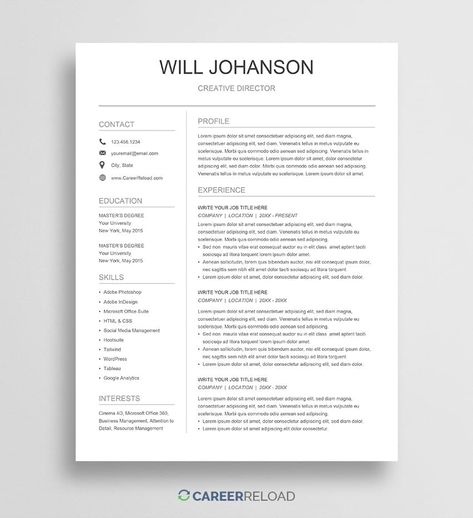 Free Google Docs Resume Template Download - Career Reload Google Doc Resume Template Free, Cv Templates Free Download, Resume Template Download, Free Resume Template Word, Cv Template Download, Microsoft Word Resume Template, Free Resume Template Download, Resume Design Professional, Executive Resume Template