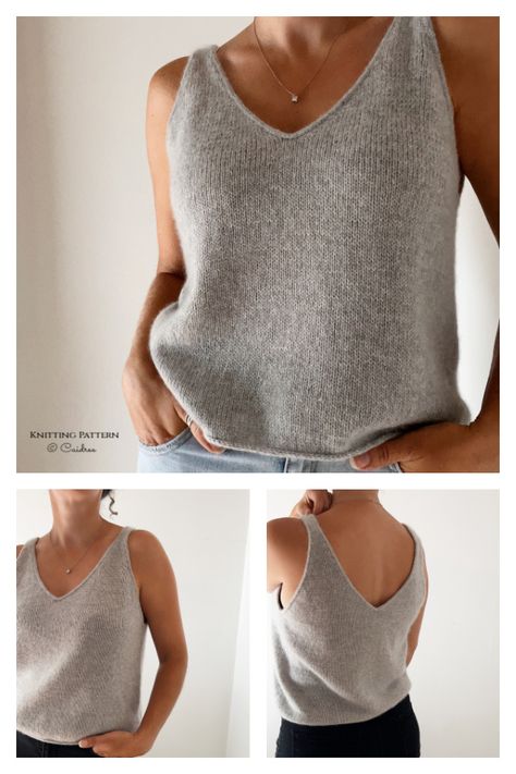 Simple Summer Sleeveless Top Knitting Patterns - Knitting Pattern Simple Knit Tank Top Pattern, Knit Cotton Tank Top Pattern Free, Knit Tank Free Pattern, Sleeveless Top Knitting Pattern, Knitting Sleeveless Sweater Pattern, Camisole Knitting Pattern Free, Knitting Machine Tank Top, New Knitting Patterns 2023, Knitted Linen Top