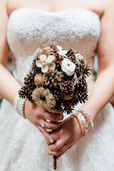 Wedding bouquet, pine cone bouquet, fall bouquet Pine Cone Bouquet, Cone Bouquet, White Mums, Fall Bouquet, Wedding Fall, Pine Cone, Wedding Bouquet, Fall Wedding, Flowers