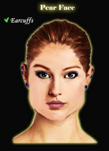 earcuffs                                                                                                                                                                                 More Pear Shaped Face, Angular Face, Diamond Face Shape, Face Jewellery, Square Face Shape, Types Of Earrings, Diamond Face, Round Face Shape, Inverted Triangle