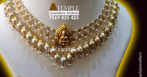 24 Grams Gold Necklace Designs, Light Weight Pearl Gold Jewellery, Light Weight Gold Jewellery Indian With Grams, Less Weight Gold Necklace, Light Weight Gold Necklace Indian, Light Weight Gold Jewellery Indian, Rani Haram, Light Weight Gold Necklace, Beads Haram