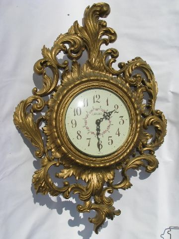 Ornate gold rococo wall clock Fancy Wall Clock, Ornate Clock, Column Decor, Giant Clock, Classic Clock, Antique Wall Clocks, Clock Design Ideas, Classic Clocks, Ornament Drawing