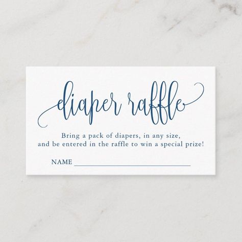 Calligraphy Baby Shower Diaper Raffle, Blue Enclosure Card  Zazzle Wipe Raffle, Wipes Raffle, Raffle Prizes, Door Prizes, Baby Shower Diaper Raffle, Black Invitation, Baby Shower Diapers, Diaper Raffle, Enclosure Cards