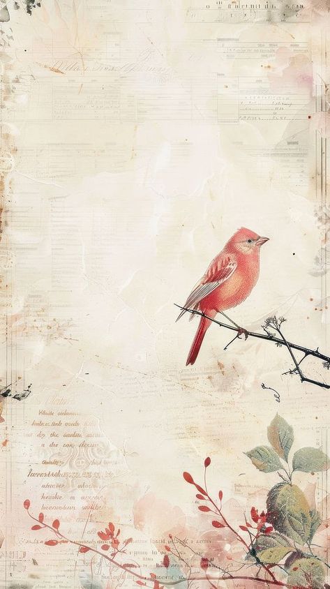 Cardinal Wallpaper Iphone Wallpapers, Red Cardinal Wallpaper, Pink Bird Wallpaper, Birds Wallpaper Aesthetic, Bird Background Wallpapers, Cardinal Wallpaper, Cardinal Illustration, Vintage Bird Wallpaper, Cardinals Wallpaper