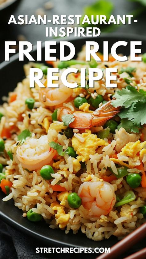 Asian-restaurant-inspired Fried Rice is a game-changer for your weeknight dinners! Craving take-out flavor at home? This recipe is the best fried rice ever, with tips on using the best rice for fried rice recipe. Perfectly seasoned and quick to make! Save and visit for more delicious ideas. Cilantro Fried Rice, Asian Fried Rice Recipe, Refried Rice Recipes Chinese, Authentic Fried Rice Chinese, Rice For Fried Rice, Hawaiian Rice, Rice Breakfast Recipes, The Best Fried Rice, Best Fried Rice Recipe