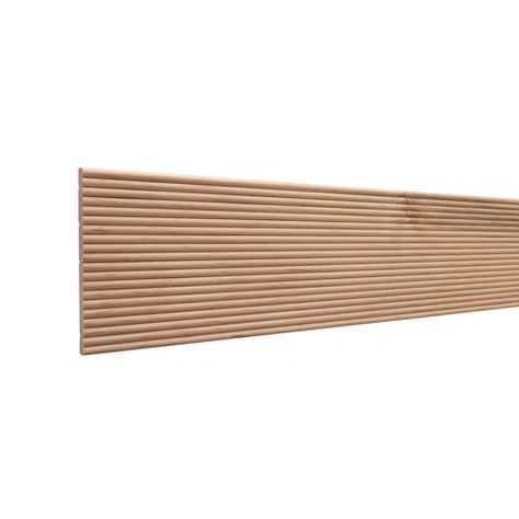 Ornamental Mouldings Narrow Reeded 5 x 48 W Accent Moulding | Wayfair Chair Rail Moulding, Pvc Ceiling Tiles, Wall Panel Molding, Ornamental Mouldings, Pvc Ceiling, Panel Moulding, Decorative Mouldings, Slat Wall, Oak Color