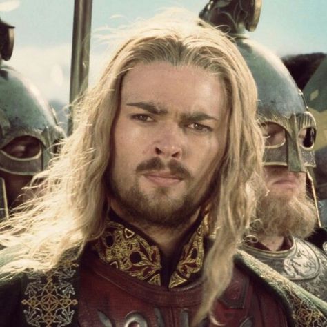 Eomer Éadig - “the Blessed” ~ I love how he steps bout of the crowd and bows his head to Aragorn.