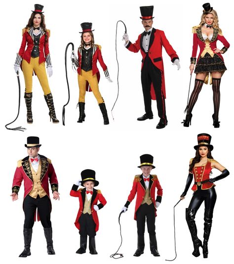 These 50+ Circus Costumes Will Give You All the Greatest Showman Vibes - HalloweenCostumes.com Blog Circus Family Costume, Circus Costumes Women, Trapeze Artist Costume, Circus Themed Costumes, Dumbo Costume, Circus Halloween Costumes, Ringmaster Costume, Circus Outfits, Circus Costumes