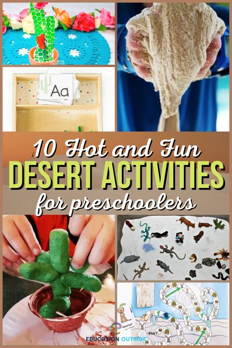 Arizona Preschool Theme, Biomes Preschool Activities, Habitat Lesson Plans Preschool, Summer In The Desert, Desert Lessons For Preschool, Desert Biome Activities, Desert Homeschool Unit, Elephant Habitat Project, Desert Games For Preschool