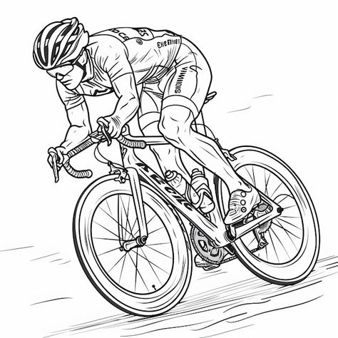 Cyclist Sketch, Cyclist Drawing, Cycling Drawing, Cyclist Illustration, Bicycle Drawing, Cycle Drawing, Beatrix Potter Figurines, Bike Race, Bicycle Race