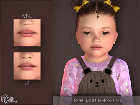 The Sims Resource - Infant Mouth Preset N03 Sims 4 Cc Infant Traits, Sims 4 Infant Presets, Sims 4 Cas Background, The Sims 2, Sims Baby, Sims 4 Tsr, Baby Lips, Sims 4 Cc Makeup, Sims 4 Cc Skin