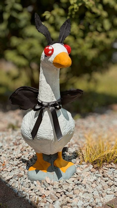 Porch Goose Club of America | Mothman is real and he's at my front door | Facebook Goose Costume, Chicken Outfit, Porch Goose, Goose Clothes, Front Door Porch, Apartment Decor Inspiration, Petunias, Front Door, Porch