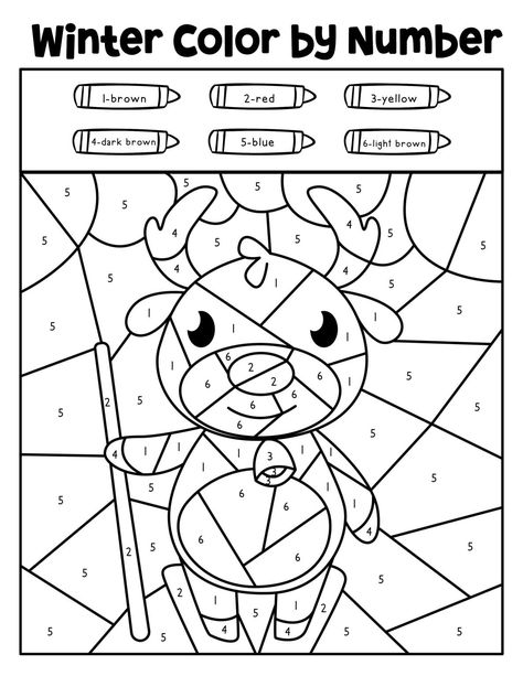 Alyssa khate - Color by Number 🖍️🖍️🖍️ CTTO : Free Color By Number, Snow Sledding, Christmas Color By Number, Winter Coloring Pages, Color By Number Printable, Butterfly Coloring, Snowman Snow, Colouring Sheets, Mouse Color