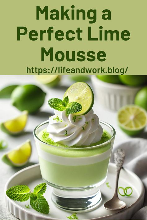 Lime Mousse Recipe Lime Mousse Cheesecake, Lime Posset Recipe, Lime Mousse Recipe, Fruit Mousse Recipes, Easy Mousse Recipes, Lime Pudding Recipes, Key Lime Mousse, Posset Recipe, Lime Mousse