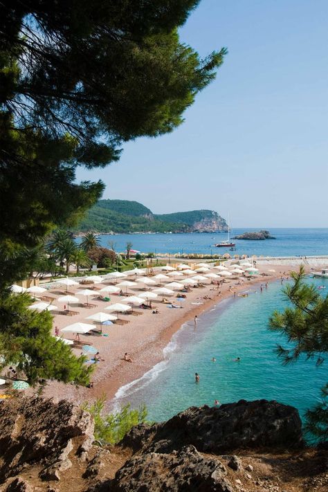 Best Beaches In Portugal, Beaches In Europe, Montenegro Beach, Best Beaches In Europe, Sveti Stefan, Greek Islands To Visit, Montenegro Travel, Best Greek Islands, Rich And Famous