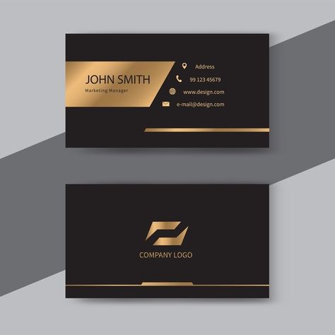 Black and gold luxury business card temp... | Premium Vector #Freepik #vector #business-card #business #cards #templates Black And Gold Visiting Card, Business Card Black And Gold, Black And Gold Business Card Design, Black Gold Business Card, Luxury Business Cards Black, Black Visiting Card, Gold Card Design, Black And Gold Business Cards, Dr Logo