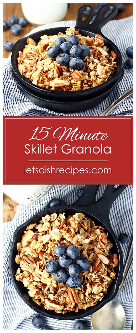 Stove Top Granola, Skillet Granola, Blueberry Crunch, Granola Muffins, Make Your Own Granola, Cereal Breakfast, Granola Recipe Homemade, Clif Bars, Breakfast Goodies