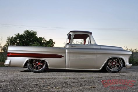 Chris Pates' 1956 Chevy Truck | Fuel Curve 1956 Chevy Truck, 53 Chevy Truck, 1956 Chevy, Crate Motors, The Cab, Ppg Paint, Grille Inserts, Chevy Pickup Trucks, Classic Pickup Trucks