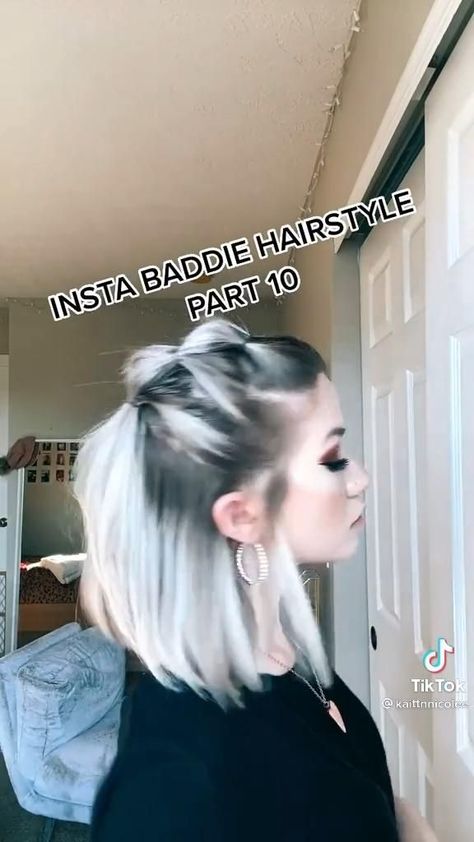 Easy Rave Hair Short, Easy Short Hairstyles For Work, Rock Show Hairstyles, Easy Viking Hairstyles Women Short, Short Concert Hair, Cute Up Hairstyles For Short Hair, Cute Short Updo Hairstyles, Cheer Hairstyles With Bows Short Hair, Short Hair Viking Styles