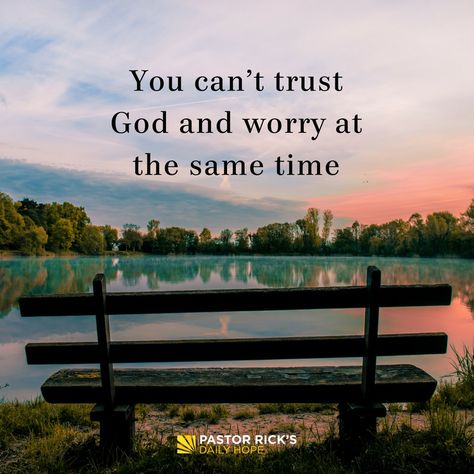 You can’t trust God and worry at the same time. #DailyHope Trust God Quotes, Quotes Faith, Faith Love, Faith In Love, God Quotes, Prayer Quotes, Spiritual Inspiration, Scripture Quotes, Verse Quotes