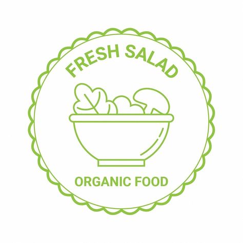 Salad Sticker Design, Salad Logo Design Ideas, Salad Logo, Chef Knowledge, Buko Salad, Salad Names, Bowl Logo, Bio Food, Food Salad