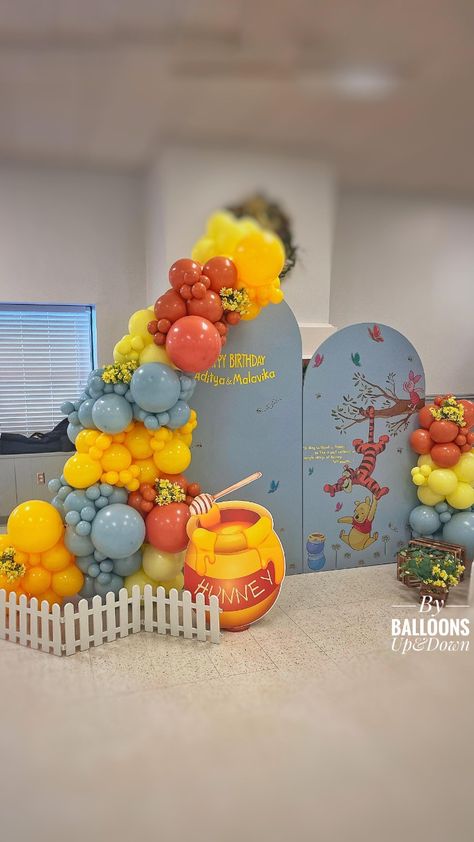 Winnie the Pooh themed birthday party 🎂 #balloonartistatl #balloonartistatlantaga #winniethepoohthemedparty #winniethepoohsetup #winniethepooh #winniethepoohday Winnie The Pooh Birthday Balloons, Winnie The Pooh Birthday Decor, Winnie The Pooh Birthday Party Ideas Decoration, Compleanno Winnie The Pooh, Winnie The Pooh Birthday Party Decor, Winnie The Pooh Balloons, Fall Winnie The Pooh Baby Shower Ideas, Winnie The Pooh Birthday Party Decorations, Winnie The Pooh Themed Birthday Party