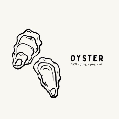 Hand drawn oyster shells illustration - digital download. - #logo #logodesign #elegantlogo Oysters Illustration, Oyster Cartoon, Oyster Embroidery, Oyster Graphic, Oyster Drawing, Oyster Illustration, Oyster Tattoo, Shells Illustration, Shell Illustration