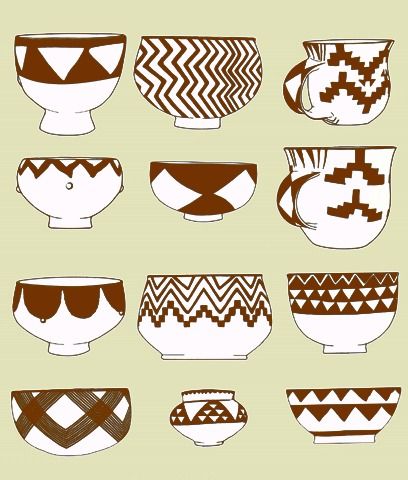 Early-Middle Neolithic painted pottery Russian Ceramics, Neolithic Pottery, Historical Pottery, Neolithic Age, Neolithic Art, Ancient Ceramics, Holiday Homework, Ceramic Tools, Traditional Pottery