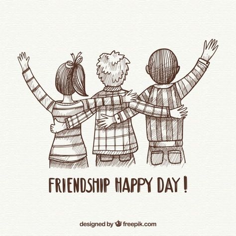 Friendship day background with friends | Free Vector #Freepik #freevector #background #people #hand #hand-drawn Friendship Day Background, Friendship Day Wishes, International Friendship Day, Happy Valentines Day Images, True Friendship Quotes, Gif Disney, Friendship Day Gifts, Day Background, Friends Image