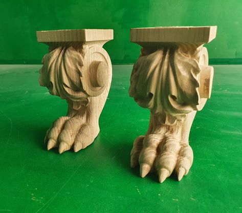 Legs With Claws Set 2 of Pc Classic Style Feets Baroque | Etsy Queen Anne Furniture, Table Ottoman, Table Dressing, Queen Anne Style, Lion Paw, Ash Tree, Carved Legs, Provence Style, Furniture Feet