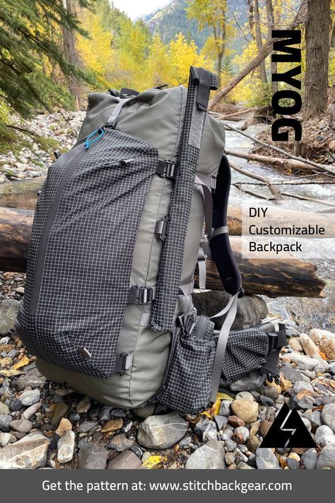 Make your own customizable backpack. The Metamorph backpack can customized for any adventure! #myog #diy #sewing #backpacking #ultralightbackpacking #maker #gridstop Diy Hiking Backpack, Making A Backpack, Backpack Straps Diy, Outdoor Sewing Projects, Myog Backpack, Homemade Backpack, Backpack Hacks, Make Your Own Backpack, Backpack Design Concept