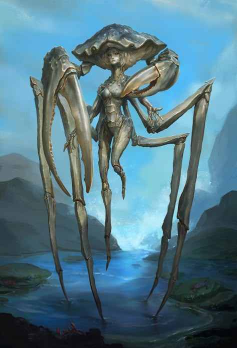 ArtStation - Crab Gal, Joshua Carrenca Dragonoid Human, Crabfolk Dnd, Human Crab Hybrid, Crab Humanoid, Crab People Fantasy Art, Crab Character Design, Crab Person, Crab Person Character Design, Crab Sketch