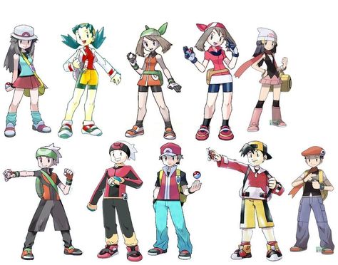 Pokemon trainers gen 1-4 First Gen Pokemon, Pokemon Trainer Red, Hulk Character, Water Type Pokemon, Heroes Wiki, Pokemon Trainers, First Pokemon, Horror Music, Pokemon Trainer